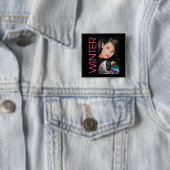 Winter Pin Vierkante Button 5,1 Cm (In situ)