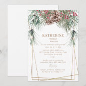 Winter Pine Bough Vrijgezellenfeest Kaart (Voorkant / Achterkant)