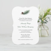 Winter Pine Branch en Pinecone | Weddenschap Kaart (Staand voorkant)