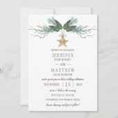 Winter Pine Branches Pine Cones Star Wedding Kaart (Voorkant)