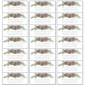 Winter Pine Cone Bruiloft Gast Adresetiketten Sticker (Voorkant)