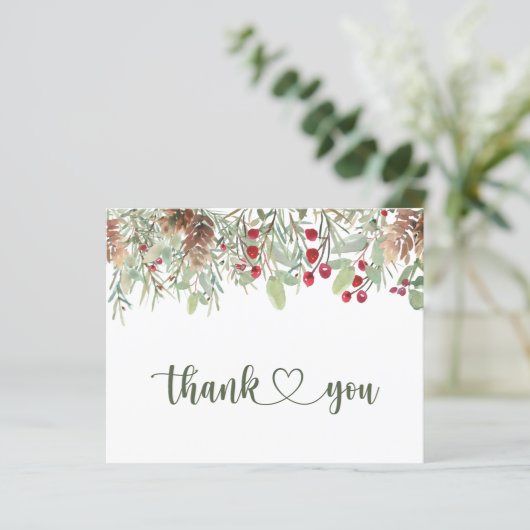 Winter Pine Cones Dank u wel (Staand voorkant)