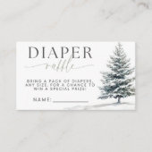 Winter Pine Diaper Raffle Baby Shower Card Informatiekaartje (Voorkant)