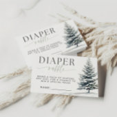 Winter Pine Diaper Raffle Baby Shower Card Informatiekaartje