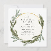 Winter Pine Evergreen Wedding Rehearsal Dinner Kaart (Voorkant)