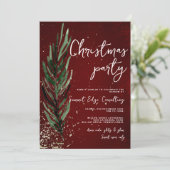 Winter Pine & Gold feestelijk Kantoor kerstfeest Kaart (Staand voorkant)