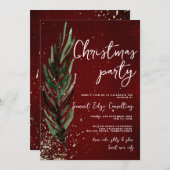 Winter Pine & Gold feestelijk Kantoor kerstfeest Kaart (Voorkant / Achterkant)