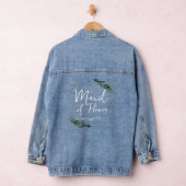 Winter Pine & Goud Kerstmis Maid of Honor Bruiloft Denim Jacket (Hangar)