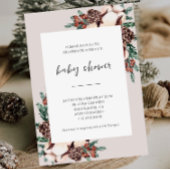 Winter Pine Greenery Simple Baby Shower Kaart
