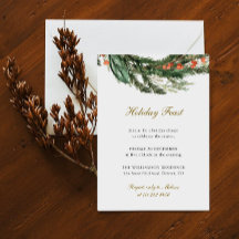 Winter Pine Greenery Vakantie Feest