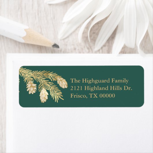 Winter Pine-kerstretouradres Etiket (Insitu)