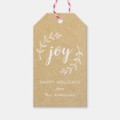 Winter Pine Krans Christmas Joy Holiday Cadeaulabel (Voorkant)