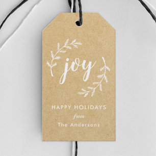 Winter Pine Krans Christmas Joy Holiday Cadeaulabel