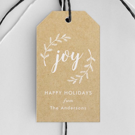 Winter Pine Krans Christmas Joy Holiday Cadeaulabel