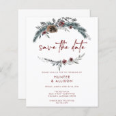Winter Pine Save the Date (Voorkant / Achterkant)