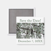 Winter Pine Save the Date Magnet Magneet (Voorkant / Achterkant)