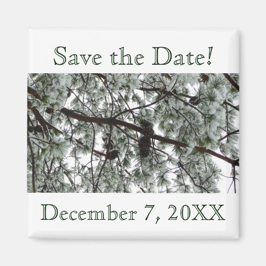 Winter Pine Save the Date Magnet Magneet (Voorkant)