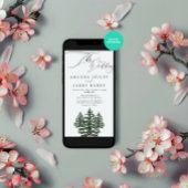 Winter Pine Snow Wedding Party Kaart