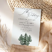 Winter Pine Snow Wedding Party Kaart