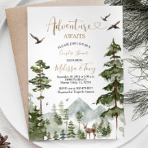 Winter Pine Tree avontuur wacht op koppel Douche
