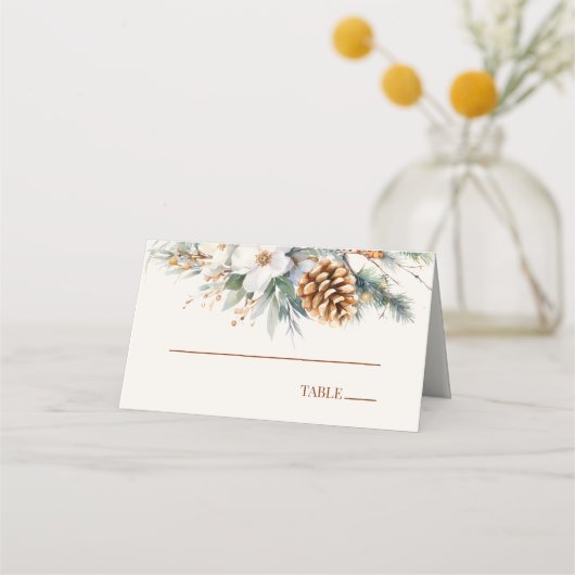 Winter Pine Tree Bloemen Bloemen Bloemen Huwelijk (Voorkant)