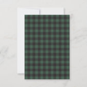 Winter Pine Tree Buffel Plaid Bruiloft RSVP (Achterkant)