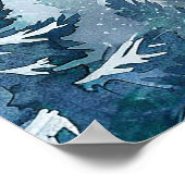 Winter Pine Tree Forest Baby shower Welkom Poster (Hoek)