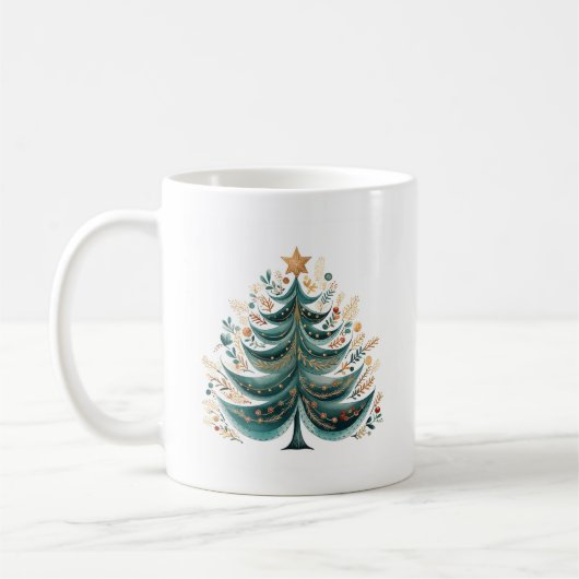 Winter Pine Tree Kerstmis Koffie Mok (Links)