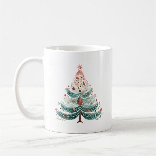Winter Pine Tree Kerstmis Koffie Mok (Links)