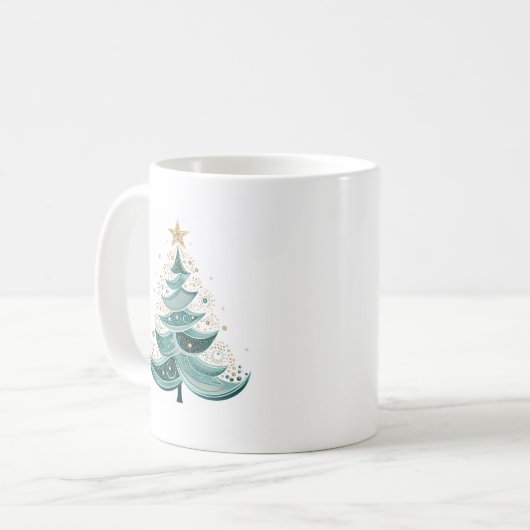 Winter Pine Tree Kerstmis Koffie Mok (Voorkant links)