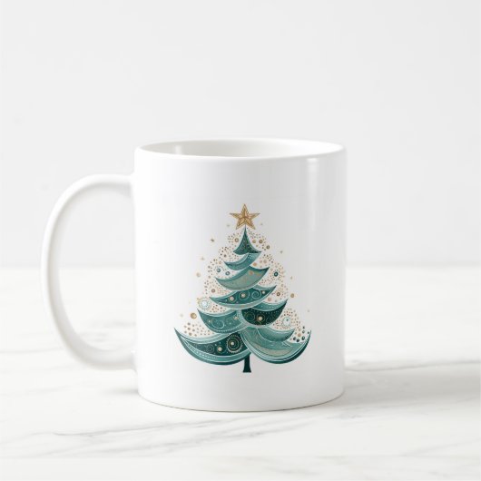 Winter Pine Tree Kerstmis Koffie Mok (Links)