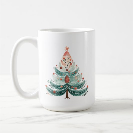 Winter Pine Tree Kerstmis Koffie Mok (Links)