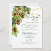 Winter Pine Tree & Pine Cones Rehearsal Dinner Kaart (Achterkant)