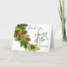 Winter Pine Tree & Pine Cones Weddenschap