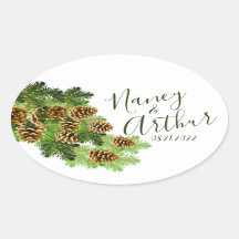 Winter Pine Tree & Pine Cones Weddenschap