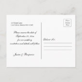 Winter Pine Tree Script Photo Save the Date Uitnodiging Briefkaart (Achterkant)