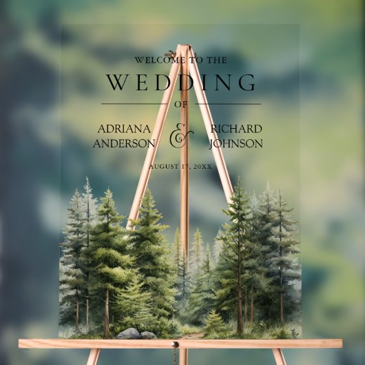 Winter Pine Trees Forest Wedding Welcome (Neutre)