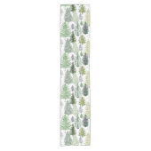 Winter Pine Trees Holiday Table Runner Korte Tafelloper (Voorkant)