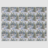 Winter Pine Trees in Watercolor  Tissuepapier (Voorkant)