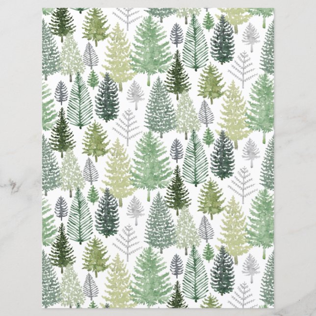 Winter Pine Trees Papier (Voorkant)