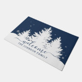 Winter Pine Trees Script Welkome Deurmat (Schuin)