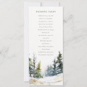 Winter Pine Trees Sneeuw Landschap Wedding Progrom Kaart (Achterkant)