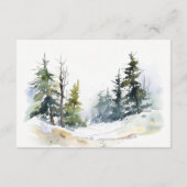 Winter Pine Trees Sneeuw Landschap Wedding Recepti Informatiekaartje (Achterkant)