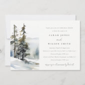 Winter Pine Trees Sneeuwlandschap repetitie diner Kaart (Voorkant)