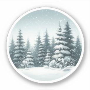 Winter Pine Trees Sticker