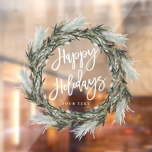 Winter Pine Wreath Prettige feestdagen Raamsticker (Vel 2)