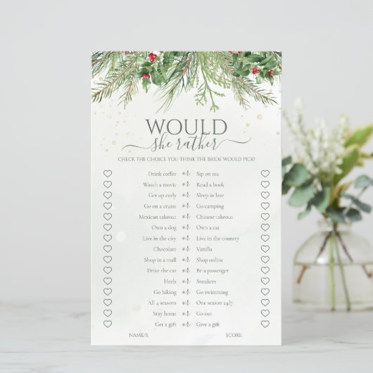 Winter Pine zou ze liever Vrijgezellenfeest spel (Staand voorkant)