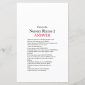 Winter Pinecone Baby shower Game met Antwoord (Achterkant)