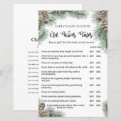Winter Pinecone Baby shower Game met Antwoord (Voorkant / Achterkant)