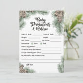 Winter Pinecone Baby shower Sign Size 5x7" Kaart (Staand voorkant)